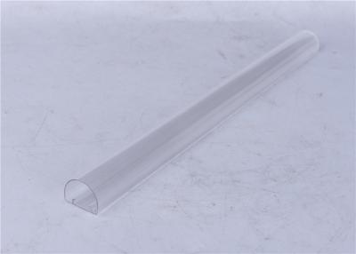 China Clear / Milky Plastic Extrusion Profiles , LED Lamp Extruded Plastic Parts for sale