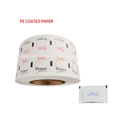 China Custom Printing PE Coated Paper Roll Film for Sugar Pepper Salt Stick Sachet Material for sale