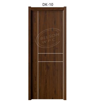 China BES DK-10 WPC wood-pvc-composite pure and full wpc door wpc hollow door  with stripe inlay design. for sale