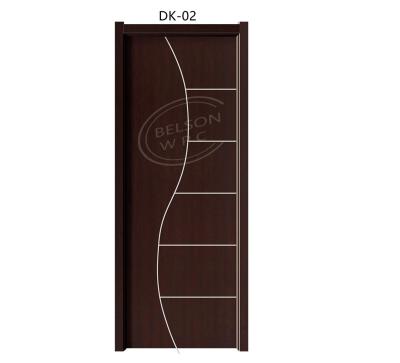 China BES DK-02 nieuwe samengestelde zuivere en volledige wpcdeuren van aankomstwpc houten pvc met streep leggen ontwerp lage prijs in. Te koop