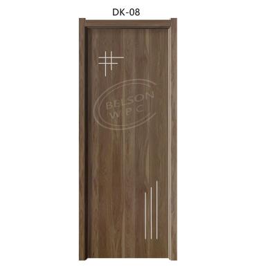 China BES DK-08 2022 de nieuwe van de wpcdeur van aankomstwpc houten pvc samengestelde zuivere en volledige holle deur wpc met met het ontwerp van het streepinlegsel. Te koop