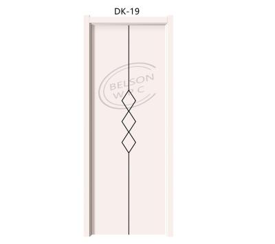 China BES DK-19 NIEUWE van de wpc (houten pvc-samenstelling) wpc holle deur van de aankomst lage prijs Zuivere en Volledige van het de streepinlegsel het ontwerpwpc deur Te koop
