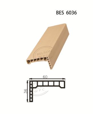 China BES 6036 2022 arquitrave do composto novo do pvc da madeira da chegada WPC do wpc da porta da cavidade do wpc/linha puras e completas embalagem/faixa para a porta à venda