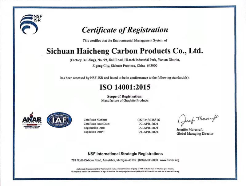 ISO 14001 - Sichuan Haicheng Carbon Products Co.,Ltd.