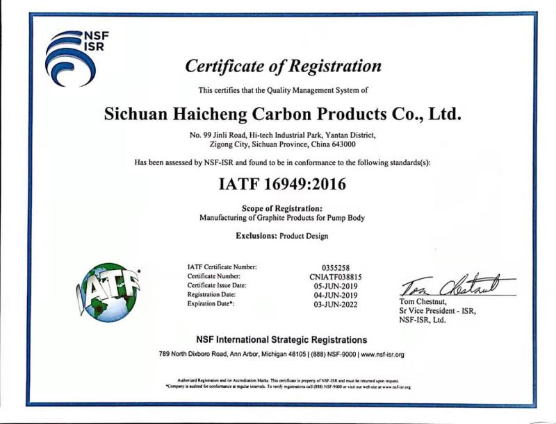 IATF 16949:2016 - Sichuan Haicheng Carbon Products Co.,Ltd.