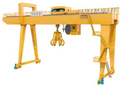 China Double Beam Girder Rail Track 5m Garbage Gantry Crane With Electric Hydraulic Grab for sale