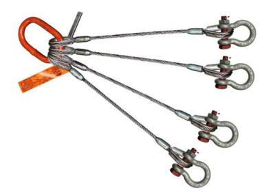China Oem Flat Eye 12mm Wire Rope Lifting Slings Stainless Steel With Shackle for sale