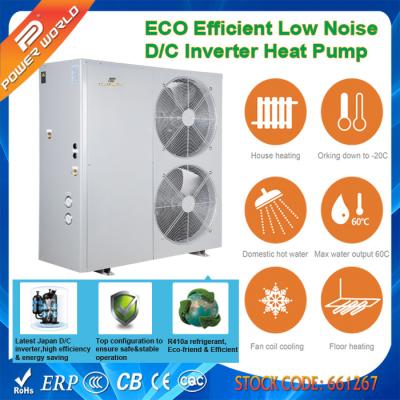 China Low Temp DC Inverter Air Source Heat Pump Water Chiller Heater 8.2 - 21.5 kw EER 3.28 COP 4.9 for sale