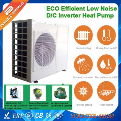 China Air to Water Cooling Heating High COP Heat Pump with Dual rotary DC Inverter Compressor for sale