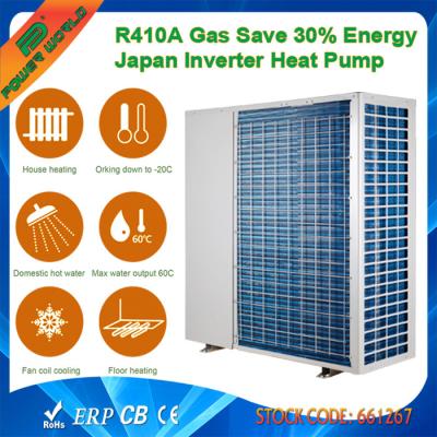 China 3.30 EER 4.90 High COP Heat Pump for 7℃ - 60℃ Water Outlet , CE ROHS EN14511 for sale