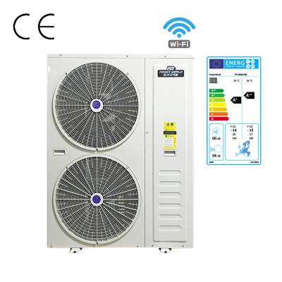 China Power World New Energy 60-220 air source dc inverter air to water heat pump heat cool for sale