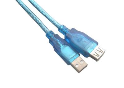 China Transparent 2.0 USB Data Transfer Cable AM AF Connector , USB Hub for sale