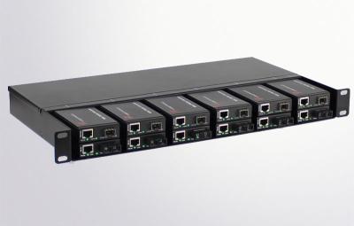 China 1U 12 Slots Mini Fiber Media Converter Chassis Rack With Dual Power Supply for sale