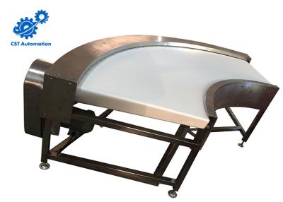 China Food Industry 90 Degree Curve Conveyor SS 304 2500mm * 600mm * 900mm for sale