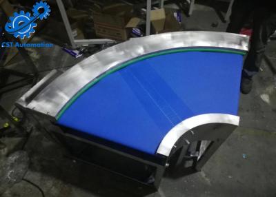 China 90 Degree Angled Roller Conveyor Blue Belt Large Transmission Capacity for sale