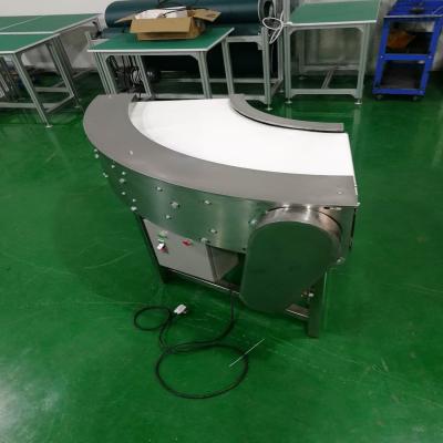 China Stainless Steel 90 Degree Curve Conveyor , 90 Degree Turn Belt Conveyor Motorized for sale