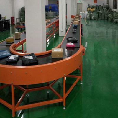 China 220V 90 Degree Curve Conveyor 3mm Thickness Belt Adjustable Foot Cup for sale