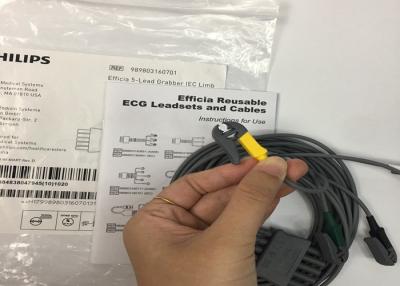 China PHLIP Efficia Reusable 5 Lead ECG Cable IEC Limb For Adults for sale