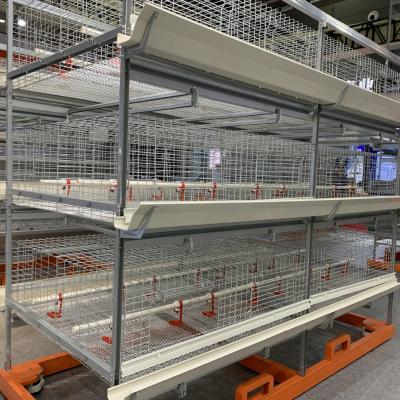 China Layer Poultry Farm Equipments U Shape Frame 3 Tier Battery Chicken Cage System For Laying Egg Farms for sale