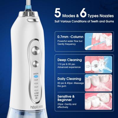 China HF-6 Irrigador bucal dental inalámbrico mejorado, irrigador oral dental eléctrico profesional, limpiador de dientes H2ofloss en venta