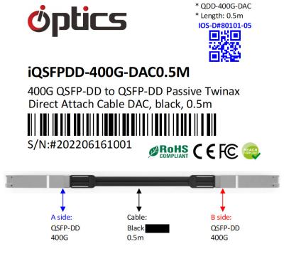 China QSFPDD-400G-DAC0.5M 400G QSFPDD para QSFPDD (cabo de ligação direta) Cabos (passivos) 0.5M 400g Dac à venda