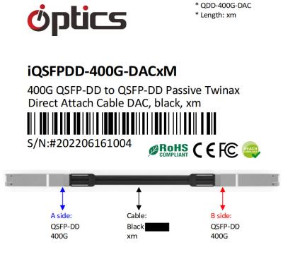 中国 QSFPDD-400G-DACxM 400G QSFPDDからQSFPDD DAC 消極的な直接接続ケーブル 販売のため