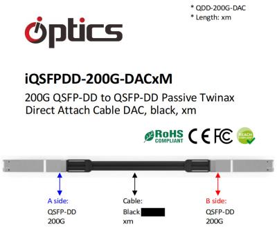 China QSFPDD-200G-DACxM 200G QSFPDD to QSFPDD DAC Passive Direct Attach Cable for sale