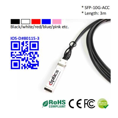 China SFP-10G-DAC3M-A 10G SFP+ a SFP+ DAC ((Cable de conexión directa) Cables (Activo) 3M ACC Dac Cable Sfp+ en venta