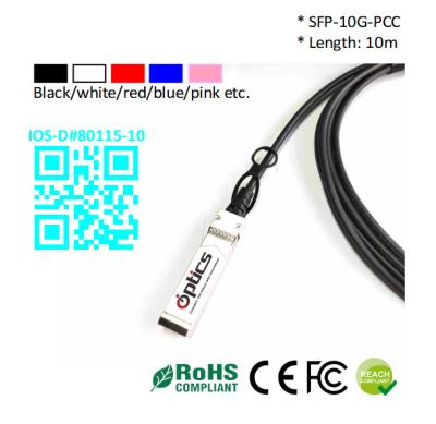 China SFP-10G-DAC10M 10G SFP+ naar SFP+ DAC ((Direct Attach Cable) Kabels (passief) 10M 10G SFP+ DAC PCC Te koop