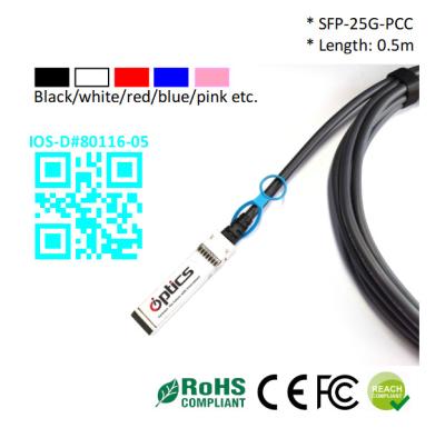 Chine SFP28-25G-DAC0,5M, 25G SFP28 à SFP28 DAC ((Câble de raccordement direct) câbles (passif) 0,5M à vendre