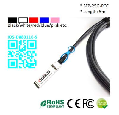 Chine SFP28-25G-DAC5M 25G SFP28 à SFP28 DAC ((câble de raccordement direct) câbles (passif) 5M Dac Sfp28 à vendre