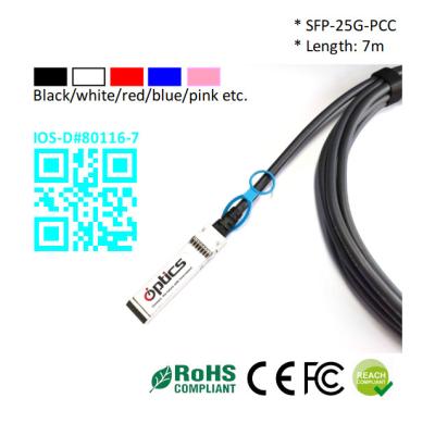 Chine IOS-D#80116-7, iSFP28-25G-DAC7M, 25G SFP28 à SFP28 DAC ((Câble de raccordement direct) câbles (passif) 7M dac 25g à vendre