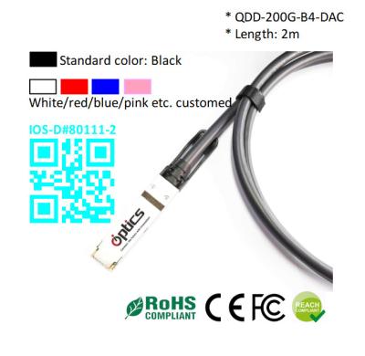 China 200G QSFPDD to 4x50G QSFP28 Breakout DAC(Direct Attach Cable) Cables (Passive) 2M 200G QSFPDD DAC for sale