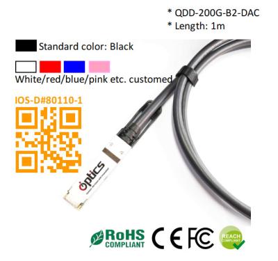 China QSFPDD-200G-DAC3M-B2 200G QSFPDD To 2x100G QSFP28 Breakout DAC(Direct Attach Cable) Cables (Passive) 3M for sale