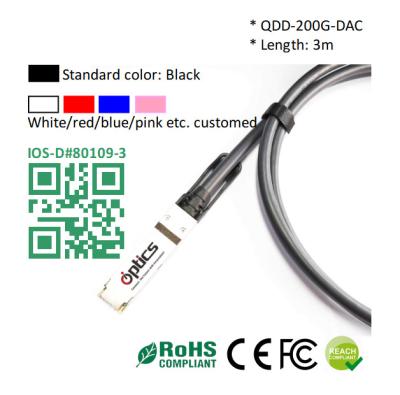 China 200G QSFPDD To QSFPDD DAC(Direct Attach Cable) Cables (Passive) 3M Qsfp Dd Dac for sale
