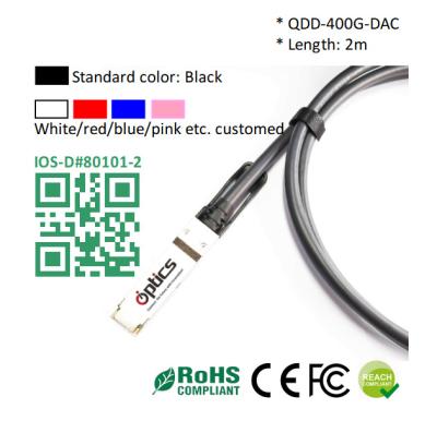 China QSFPDD-400G-DAC2M 400G QSFPDD To QSFPDD (Direct Attach Cable) Cables (Passive) 2M 400g Dac Cable for sale