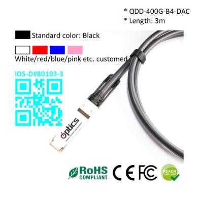Chine Les câbles 400G QSFPDD à 4x100G QSFP56 (câble d'attache directe) sont des câbles passifs 3M 400G QSFPDD DAC. à vendre