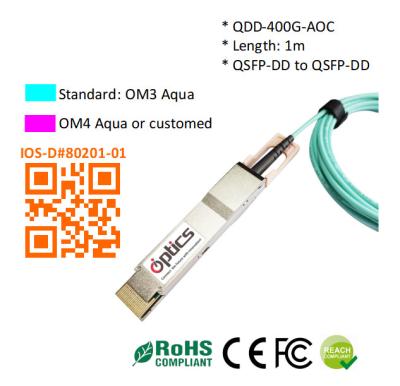 China QSFPDD-400G-AOC1M 400G QSFPDD To QSFPDD AOC (Active Optical Cable) Cables 1M 400g Aoc for sale
