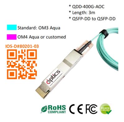 China QSFPDD-400G-AOC3M 400G QSFPDD To QSFPDD AOC (Active Optical Cable) Cables 3M Dd Cable for sale