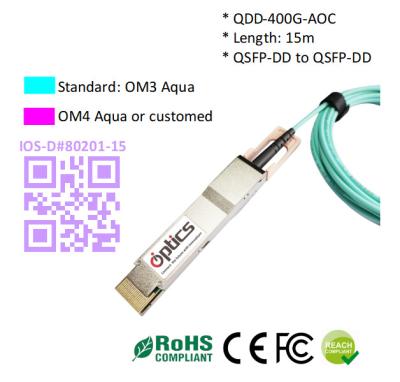 China QSFPDD-400G-AOC1M-B2  400G QSFPDD to 2*200G QSFP56 AOC (Active Optical Cable) Cables 1M 400G QSFP DD AOC for sale