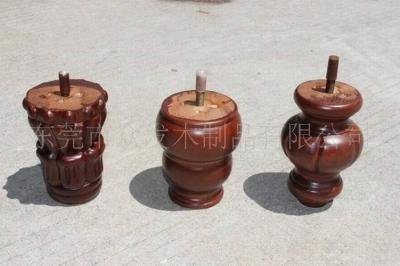 China Antique Mellow Solid Wooden Furniture Legs , Dark Brown Hardwood Table Legs for sale