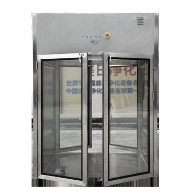 China Caja de pases de habitación limpia de puerta doble para laboratorio Hepa adopta H14 caja de pases de ducha de aire en venta