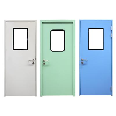 China Modern Polymer Cleanroom Steel Door Double Glazing Stainless Steel Hospital Door for sale