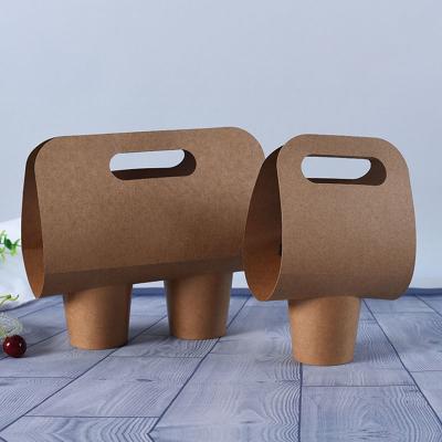 China Biodegradable 2 Cup 4 Cup Disposable Coffee Paper Holder Tray Portable Takeout Coffee Paper Cup Carrier for sale