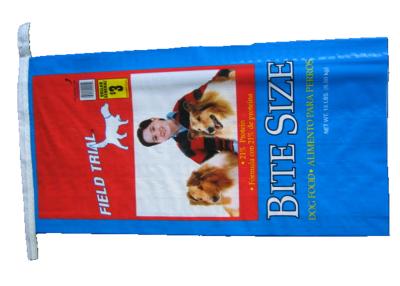 China Single Stitched Plastic Feed Bags , Recycle Dog Food Bags 25 Kg Moisture Proof for sale