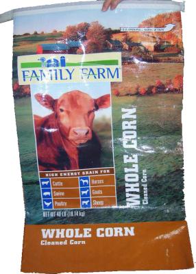China PP Woven Laminated Animal Feed Bags , 15kg Empty Feed Bags Double Stitched for sale