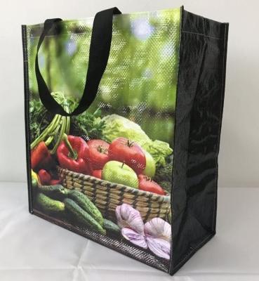 China Foldable Recyclable Plastic Printed Tote Carry Handle Plastic Shopping Bag for sale