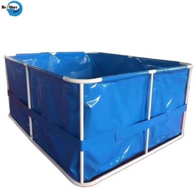 中国 Tarpaulin pond foldable plastic round tank tarpoline fish tank tarpaulin pond fish farming tank 販売のため