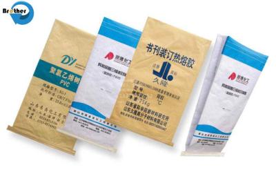 China Custom Logo 50kg 25kg Capacity Strong Kraft Paper Laminated PP Woven Bag with Inner PE Plastic Liner for sale