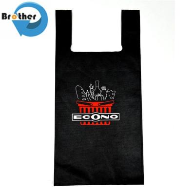 China Cheap Non Woven Vest Bag Shopping Bags Promotional T-Shirt Shopping Bag for Supermarket for sale